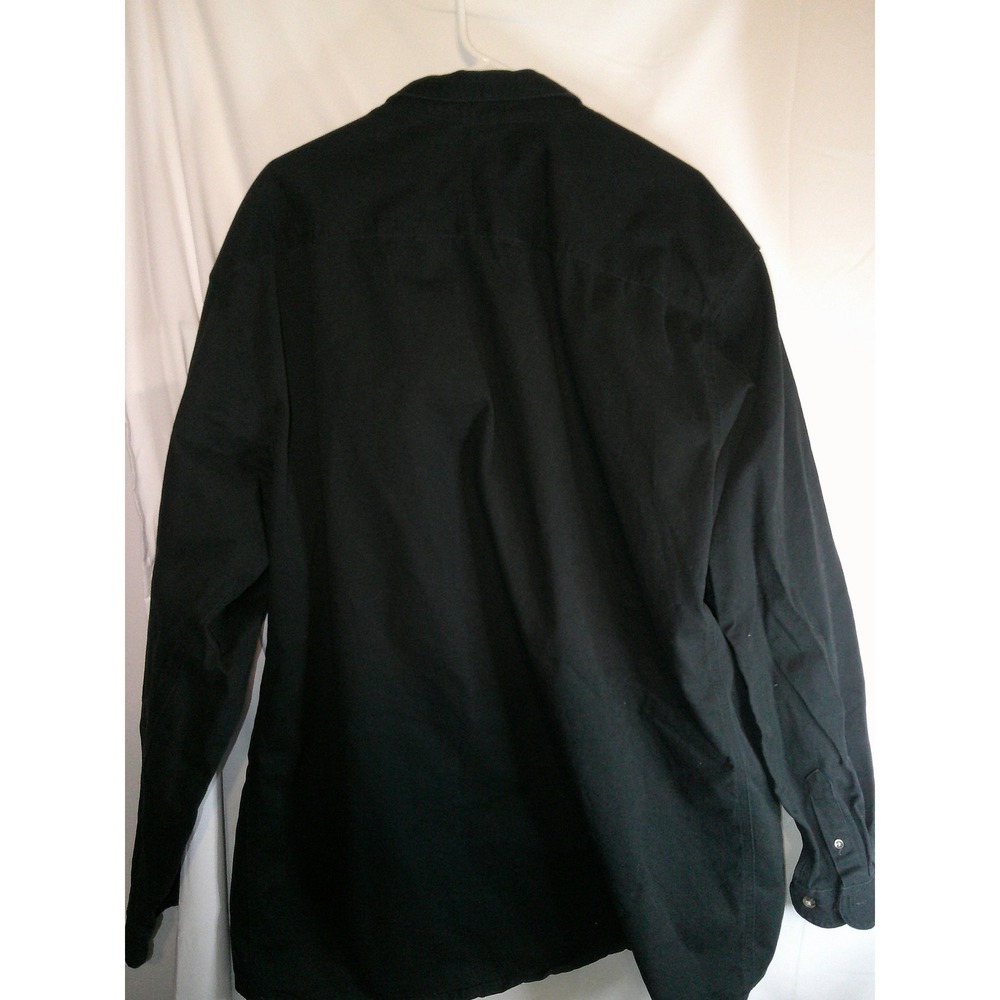 Wrangler RIGGS Workwear Shirt Jacket Button Up Long Sleeve Black 4XLT - Picture 2 of 3